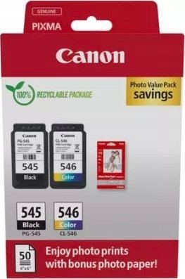 Kartutxha boje Canon PG-545 CL-546, multipack origjinal, me letër fotografike