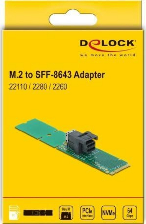 Adapter PCI Express Delock M.2 SAS HD SFF-8643, e gjelbër