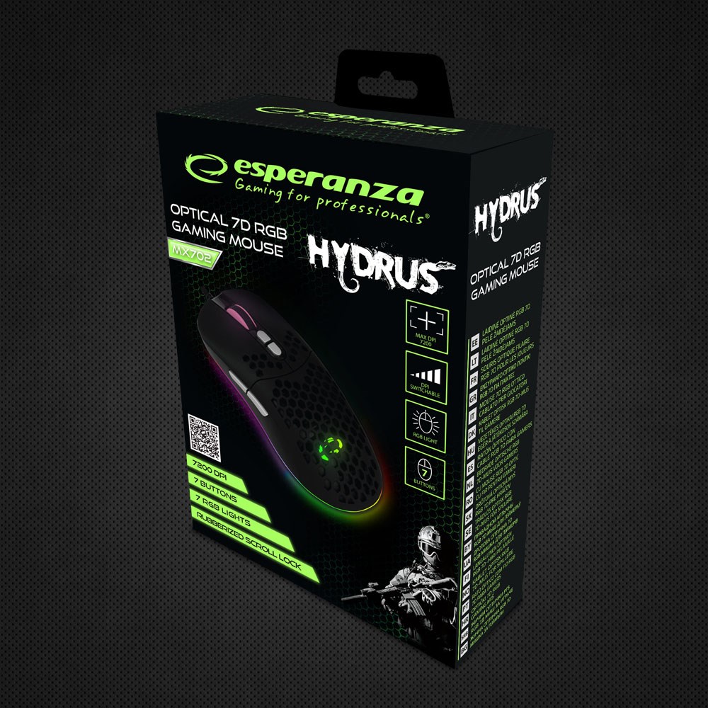 Maus Esperanza EGM702, Gaming, USB 2.0, i zi