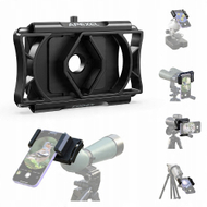 Adapter telefoni Apexel, për dylbi dhe teleskop, rrotullim 360°, i zi