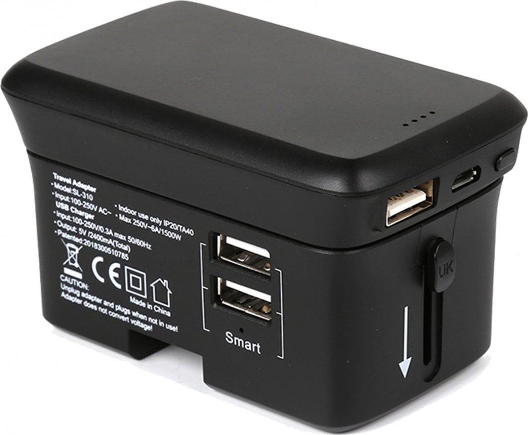 Karikues universal RealPower TravelCharge 4K, 2x USB 2.0, karikim wireless, i zi