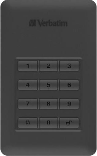 Disk HDD i jashtëm Verbatim Store 'n' Go Secure, 2 TB, 2.5", USB 3.1, i zi/i argjendtë