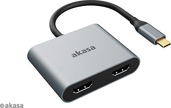 Dok USB C Akasa AK CBCA26 18BK, 2x HDMI, 4K, gri