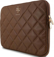 Mbështjellës laptopi Guess Quilted 4G GUCS14ZPSQSSGW, 14", lëkurë eko, kafe