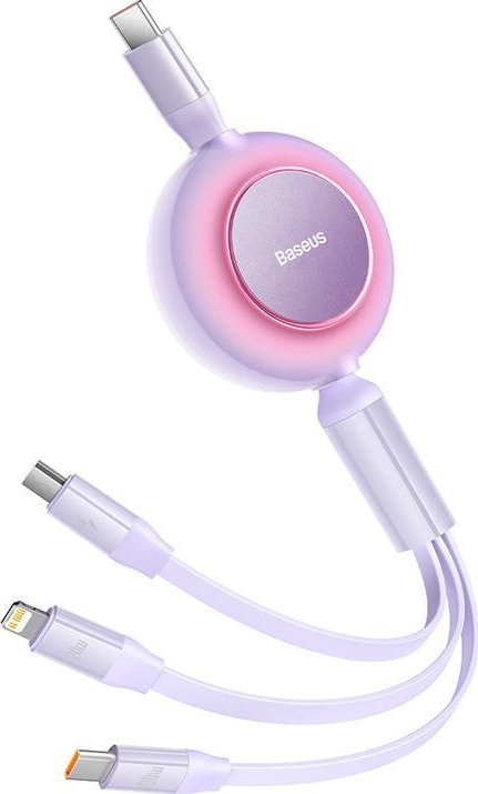 Kabllo USB Baseus CAMJ010205, USB C në USB C Lightning microUSB, 1.1m, vjollcë