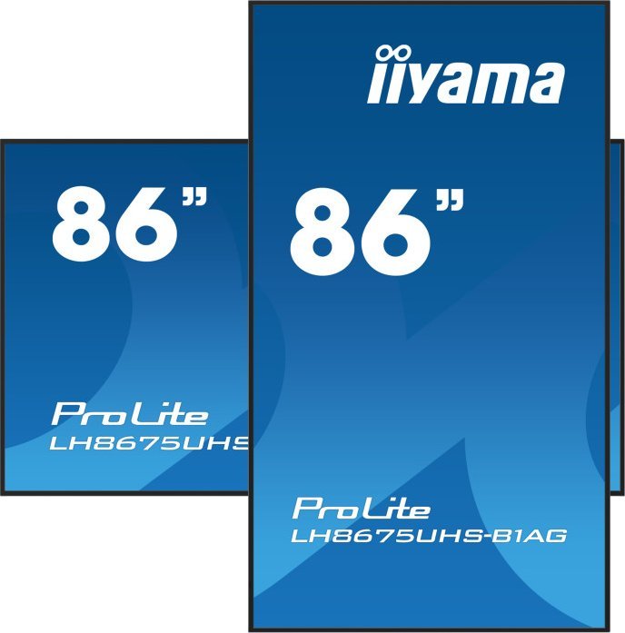 Monitor profesional Iiyama LH8675UHS-B1AG, 86", 4K UHD, i zi