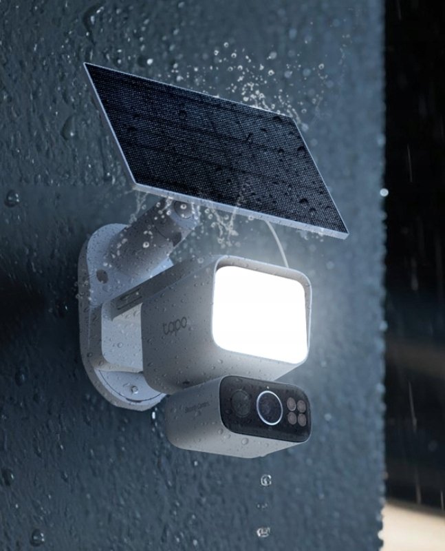 Kamerë sigurie Tapo Solar Floodlight Pan Tilt, 2K 3MP, IR 10 m, e bardhë