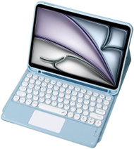 Kapak me tastierë Bluetooth me touchpad për iPad Air 13 Gen 6, magnetik, blu