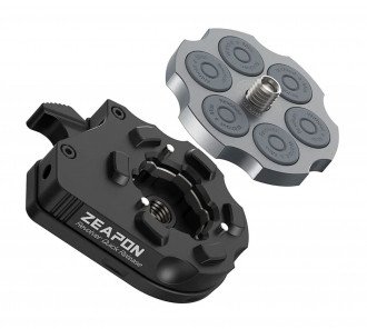 Adapter tripod Zeapon Quick Release Revolver, sistem montimi i shpejtë, metalik, i zi