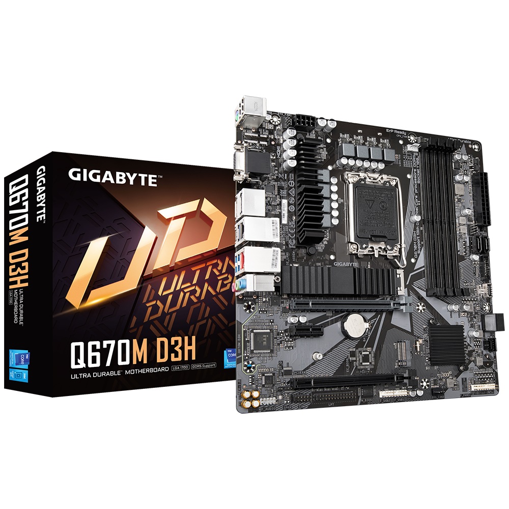 Pllakë amë GIGABYTE Q670M D3H, LGA 1700, mATX