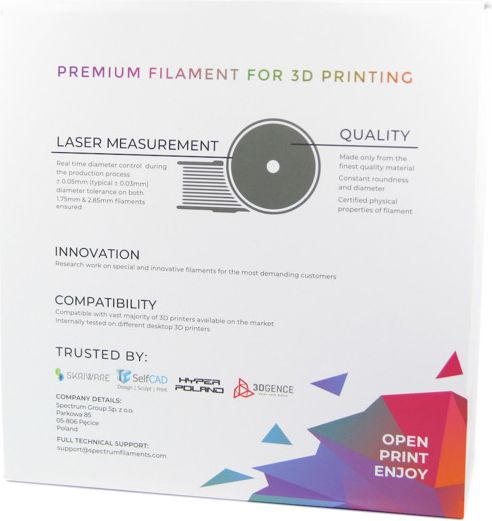 Filament 3D Spectrum PLA, 1.75mm, 1kg, gri