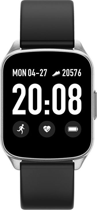 Smartwatch G. Rossi SW009-5, ekran TFT HD, IP67, argjendtë e zezë