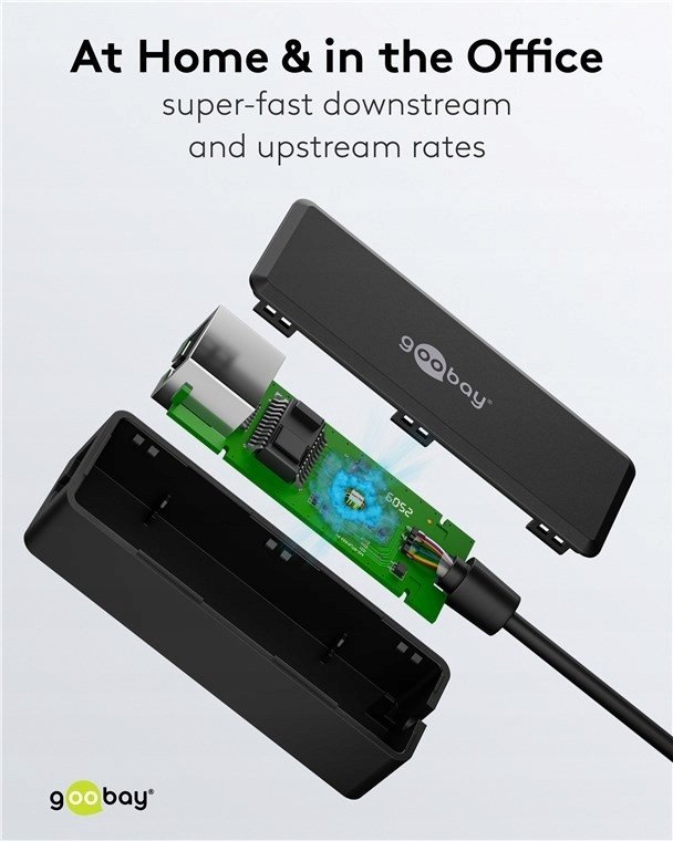 Adapter rrjeti Goobay USB C në Ethernet, USB 3.1, 1 Gbit/s, i zi