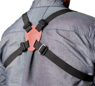 Parzmore dylbesh Focus Sport Optics Binocular Harness, rripa të rregullueshëm, kapëse universale, e zezë