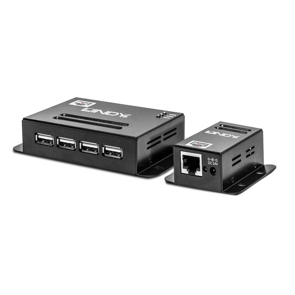 Extender USB Lindy 42681, USB 2.0, Cat.5, 50m, 4 porta