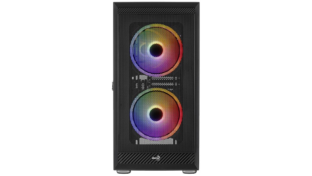 Kuti kompjuteri Aerocool Graphite FRGB, mid tower, panel xhami i temperuar, e zezë