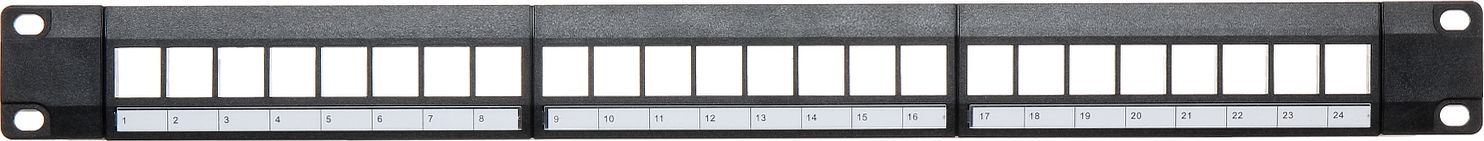 Панел пач Кистон PP-24/FX/C1, 24 порти, за рек, црн