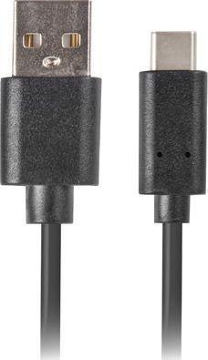 Kabllo Lanberg USB-C - USB-A, 0,5m, e zezë (CA-USBO-10CU-0005-BK)