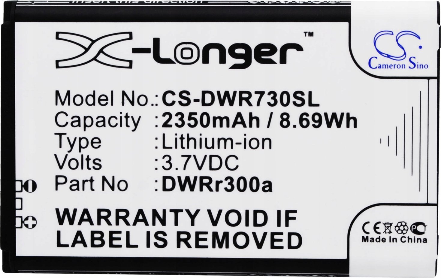 Bateri D-Link DWR-300A DWR-600B DWR-720 DWR-730 DWR-830 DWR-932, 2350mAh, 3.7V, e zezë