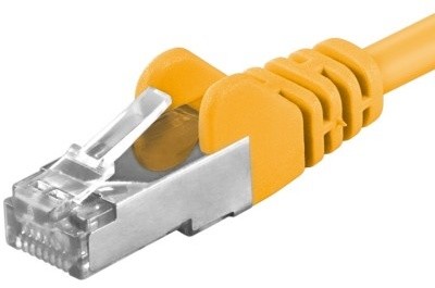 Кабел Premiumcord Patch CAT6a S-FTP, RJ45-RJ45, AWG 26/7 0,25м жолта боја
