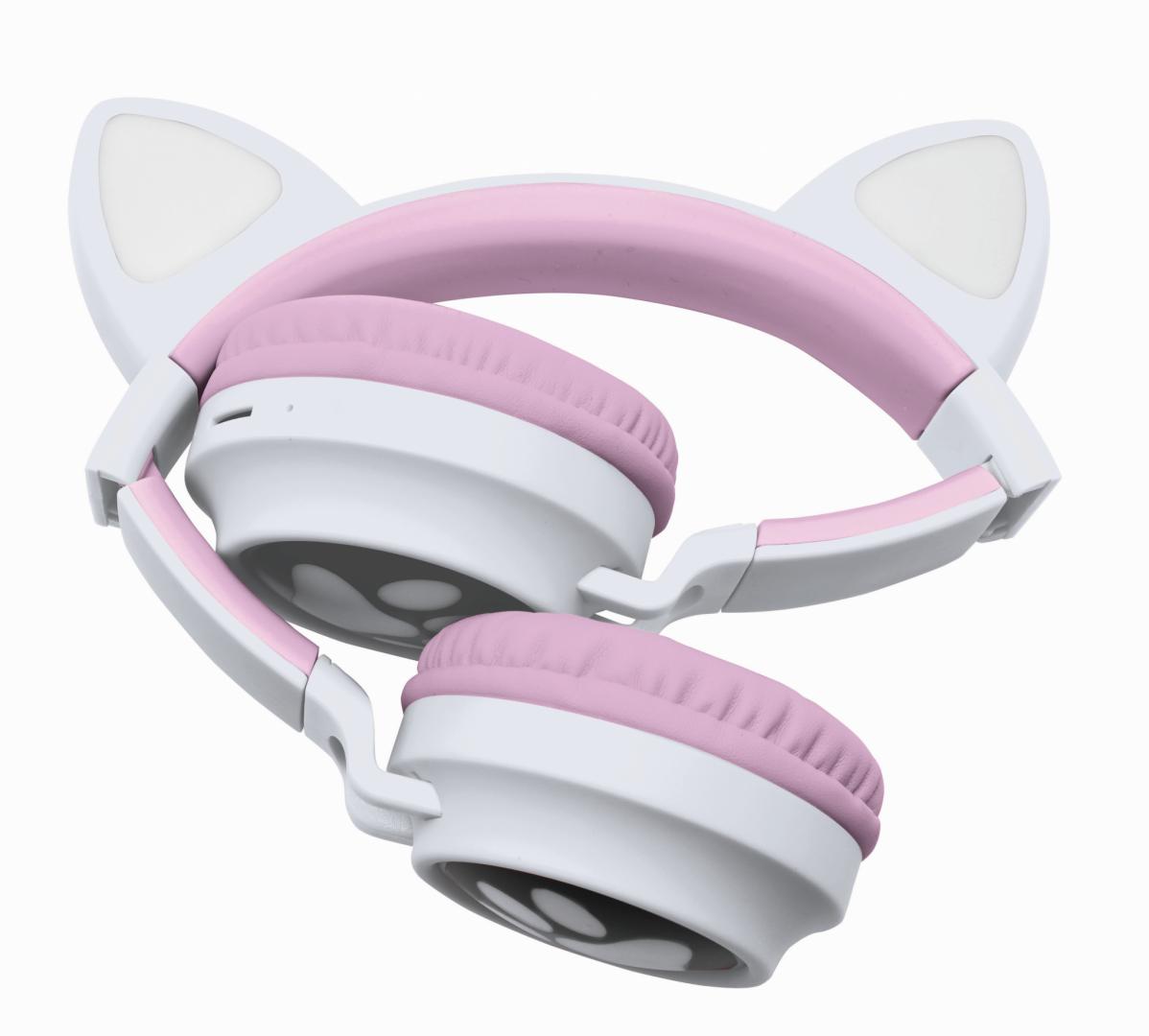 Kufje pa tela Lexibook Cat Ears, Bluetooth 5.0, me drita LED, shumëngjyrëshe