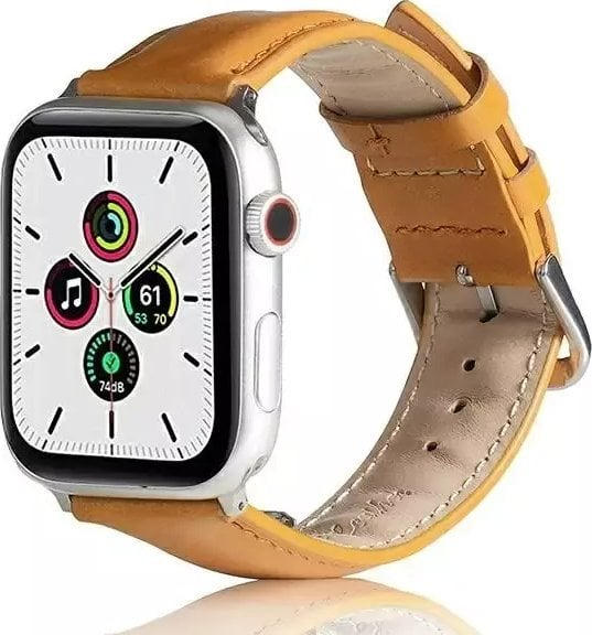 Rrip ore Beline Leather për Apple Watch, 42/44/45/49mm, lëkurë, kafe e çelët