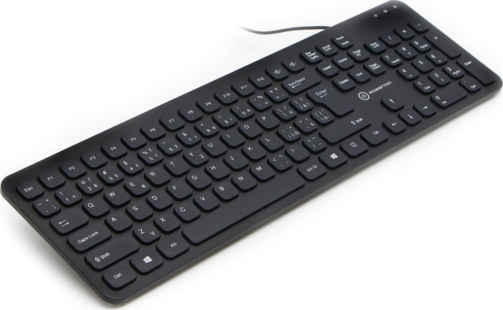Tastierë Powerton LIFE SLIM, USB, shtrirje CZ SK, e zezë
