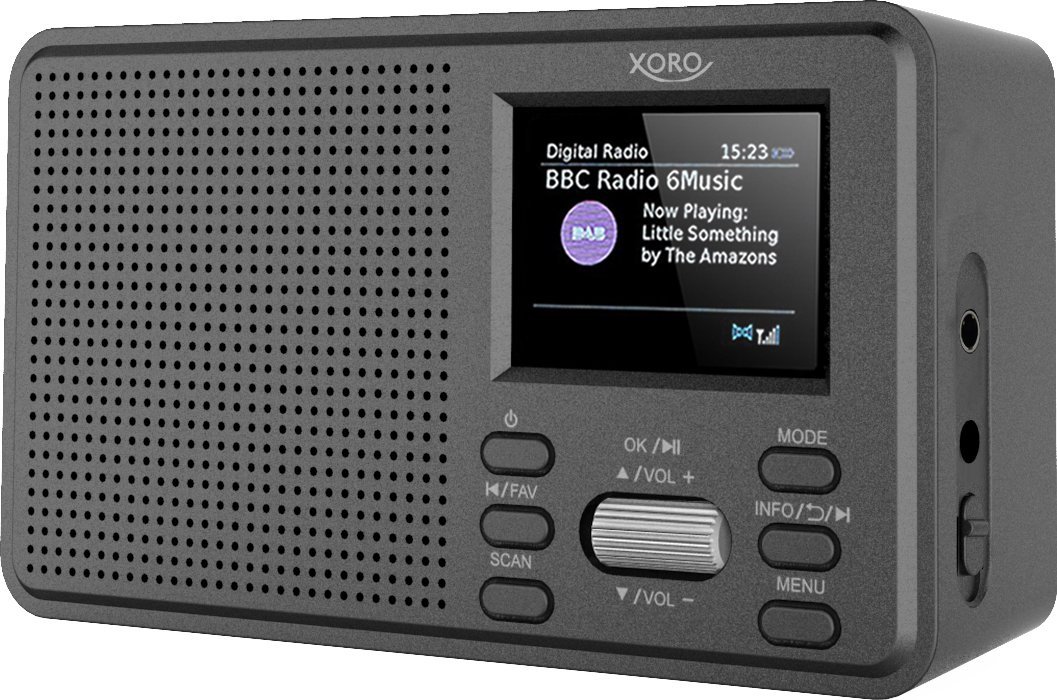 Radio portative Xoro DAB 142, DAB+, FM, Bluetooth, e zezë