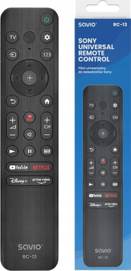 Telekomandë universale Savio RC-13 për Sony Smart TV, kompatibile, e zezë