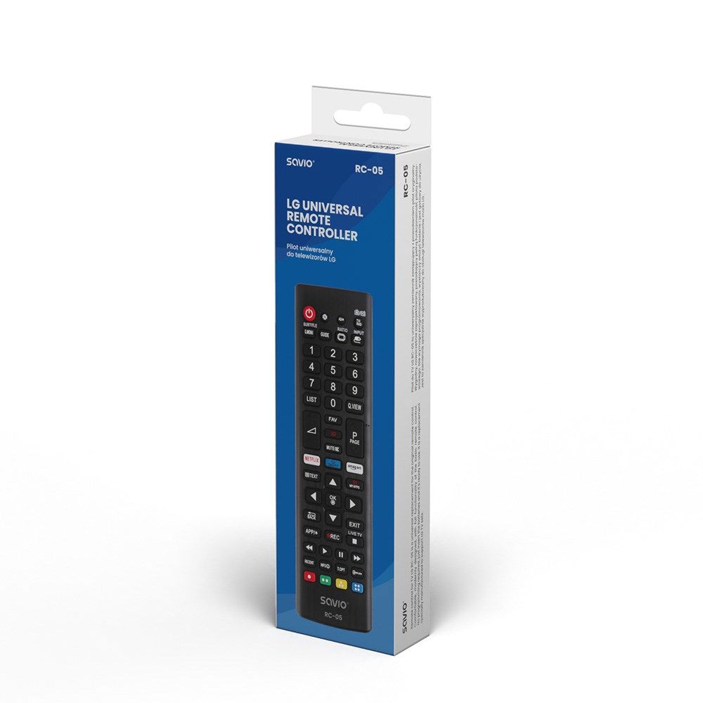 Telekomandë universale Savio RC-05, për TV, IR, e zezë