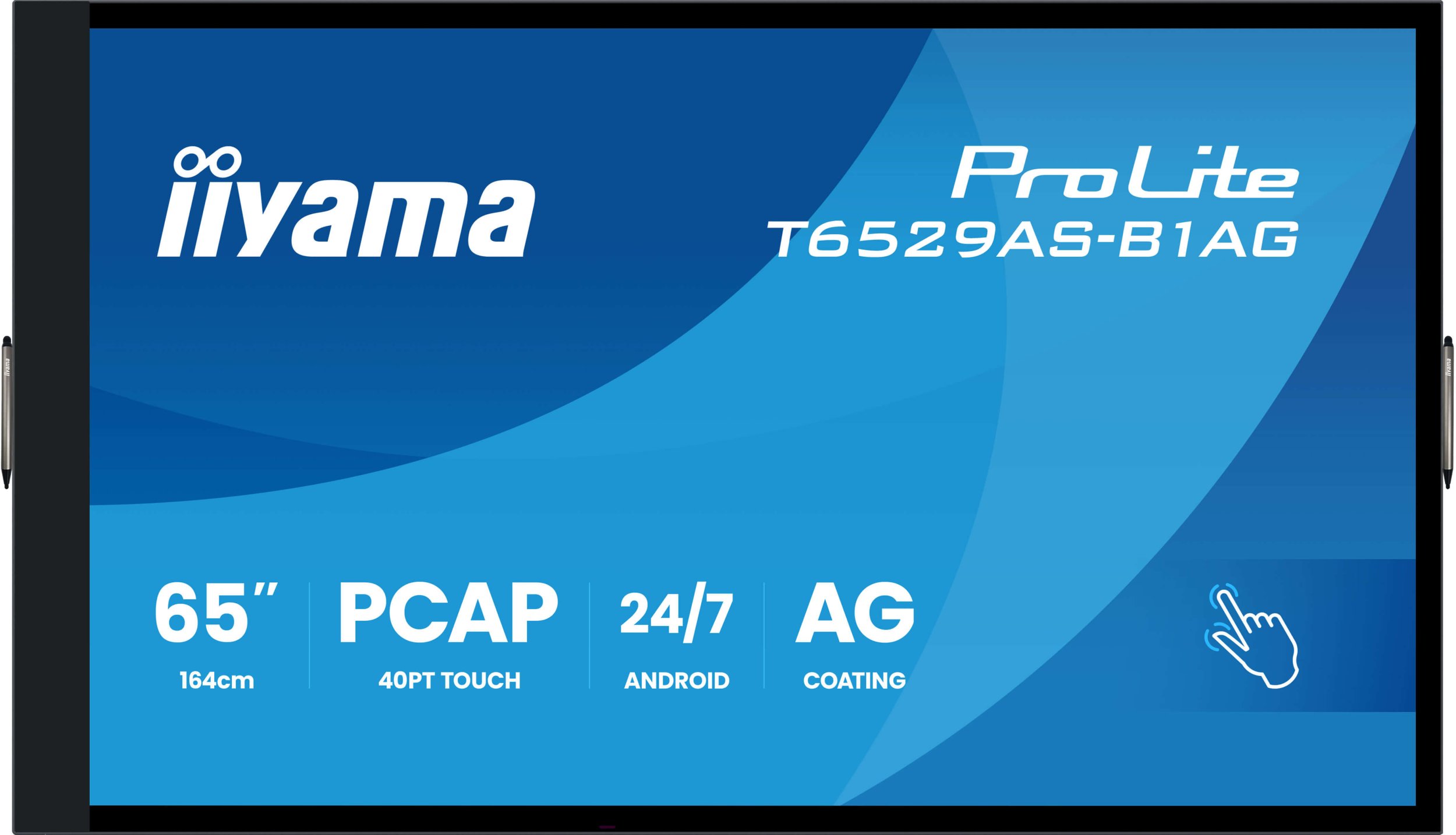 Интерактивен монитор Iiyama T6529AS-B1AG, 65\", 4K Ultra HD, на допир, црн