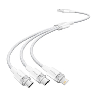 Kabllo karikimi Vention 3 në 1, USB 2.0 në USB C Lightning Micro USB, 1.5m, 3A, e bardhë