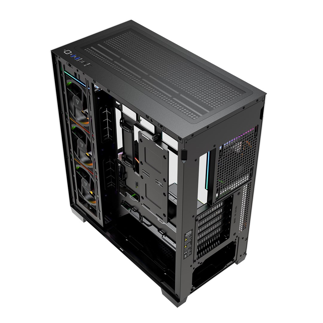 Kase PC Modecom Volcano Stellar Plus 5F ARGB, ATX, xham i temperuar, e zezë