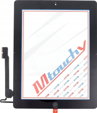 Set pjesë këmbimi MUSTTBY për iPad 4, touch screen me buton Home, sticker i pasëm, i zi