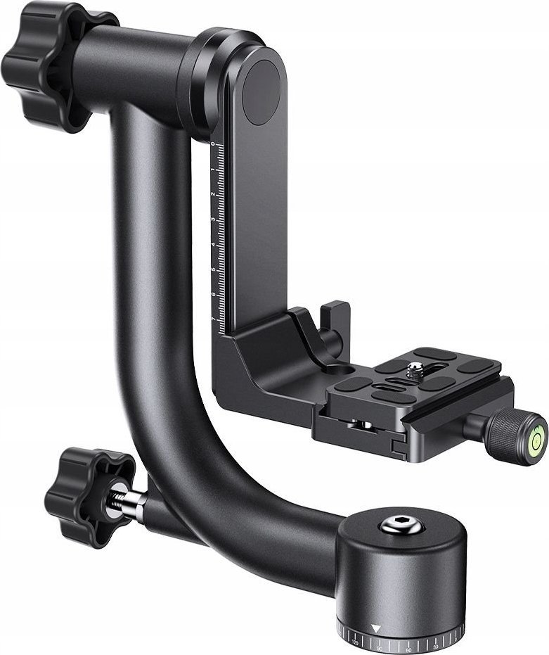 Kokë panoramike gimbal K&amp;F Concept KF31.033, kapacitet 20kg, alumini, e zezë