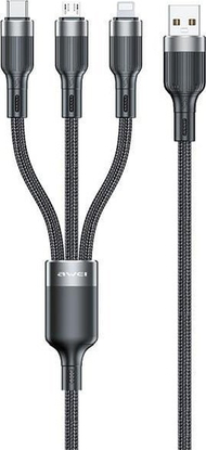 Kabllo Awei CL-975, USB C Lightning Micro 3in1, 1.2m, i zi
