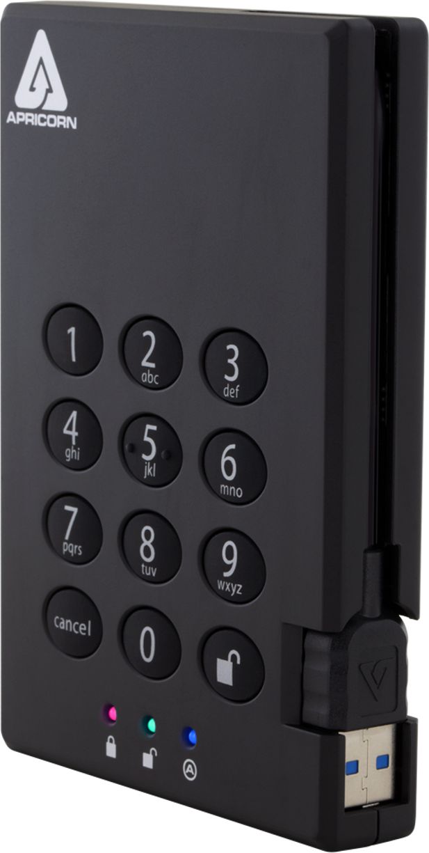 Hard disk i jashtëm Apricorn Aegis Padlock 3.0, 500GB, USB 3.1, i zi