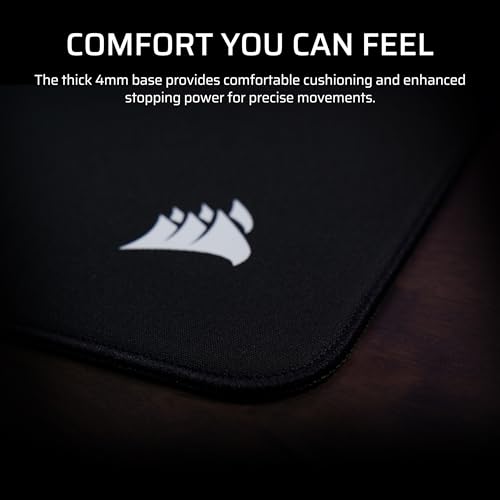 Mousepad gaming Corsair MM Pro Control Cloth Medium, 4mm, bazë antirrëshqitëse, i zi