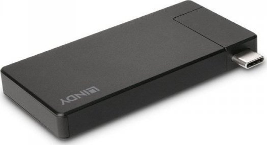 Docking station laptopi Lindy DST Micro USB C, HDMI 4K 60Hz, karikim 100W pass through, gri