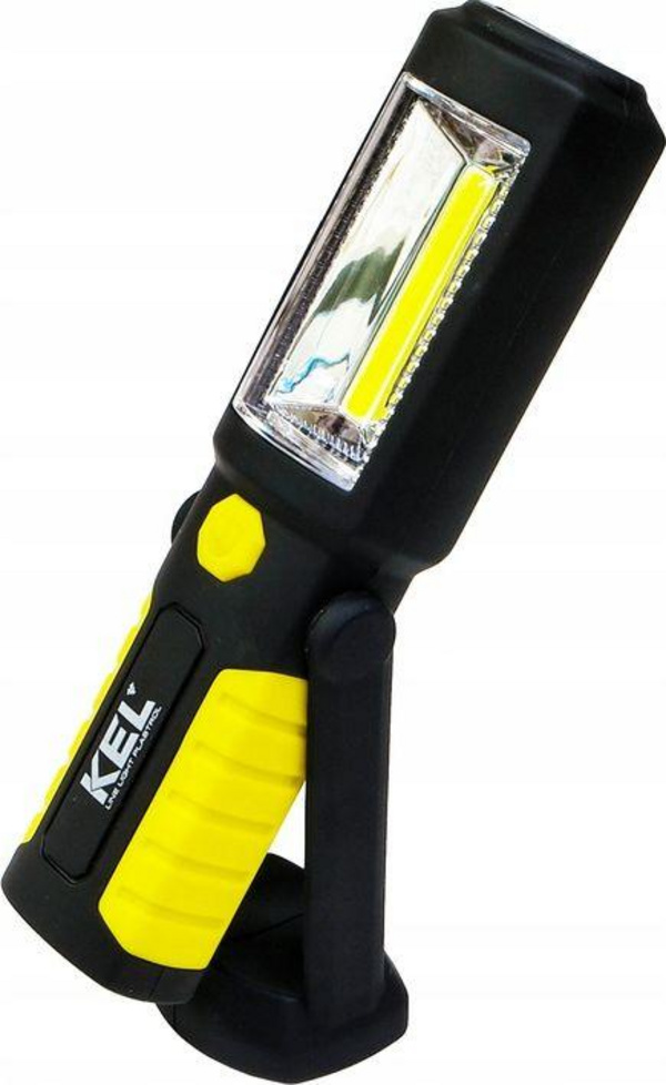 Llambë KEL COB LED 2W 3xAAA / + hook, magnet / LW-1B, e zezë/ e verdhë