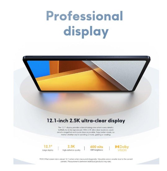 Tablet Xiaomi POCO Pad, 12.1", 256GB, i hirtë