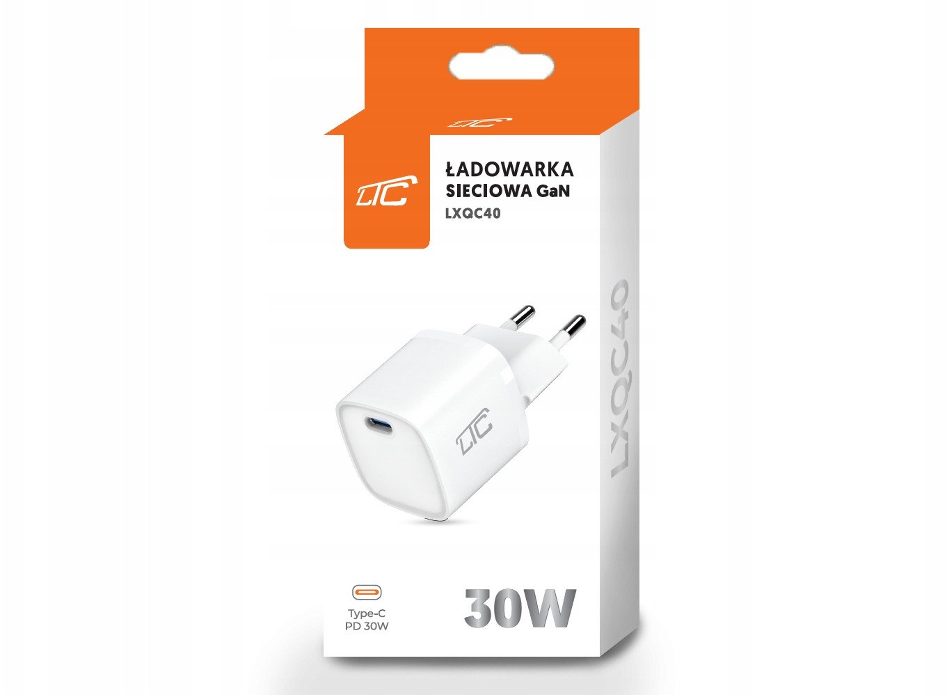 Karikues AC LTC LXQC40, 30W GaN, USB C PD, i bardhë