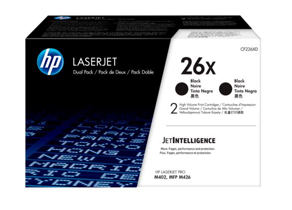 Toner HP 26X, set 2 copë, rendiment i lartë, i zi