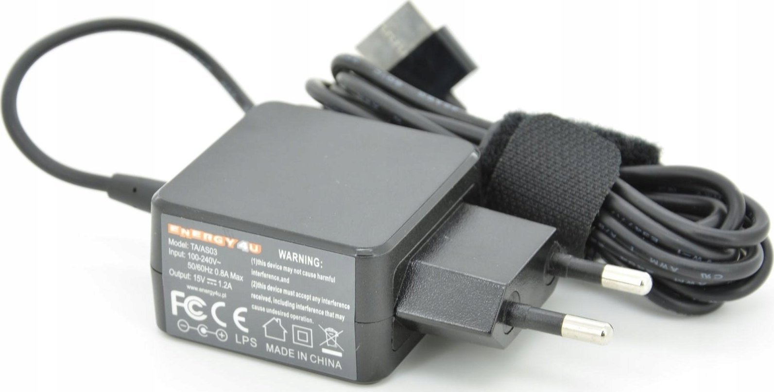 Adapter karikues për tablet Asus Energy4U TA/AS03, 15V 1.2A, 18W, i zi