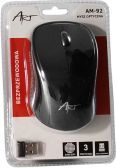 Maus optik pa tela Art AM-92, USB, 2400 dpi, tre butona, i zi