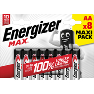Bateri alkaline Energizer Max AA LR6, 1.5V, paketim ECO 8 copë