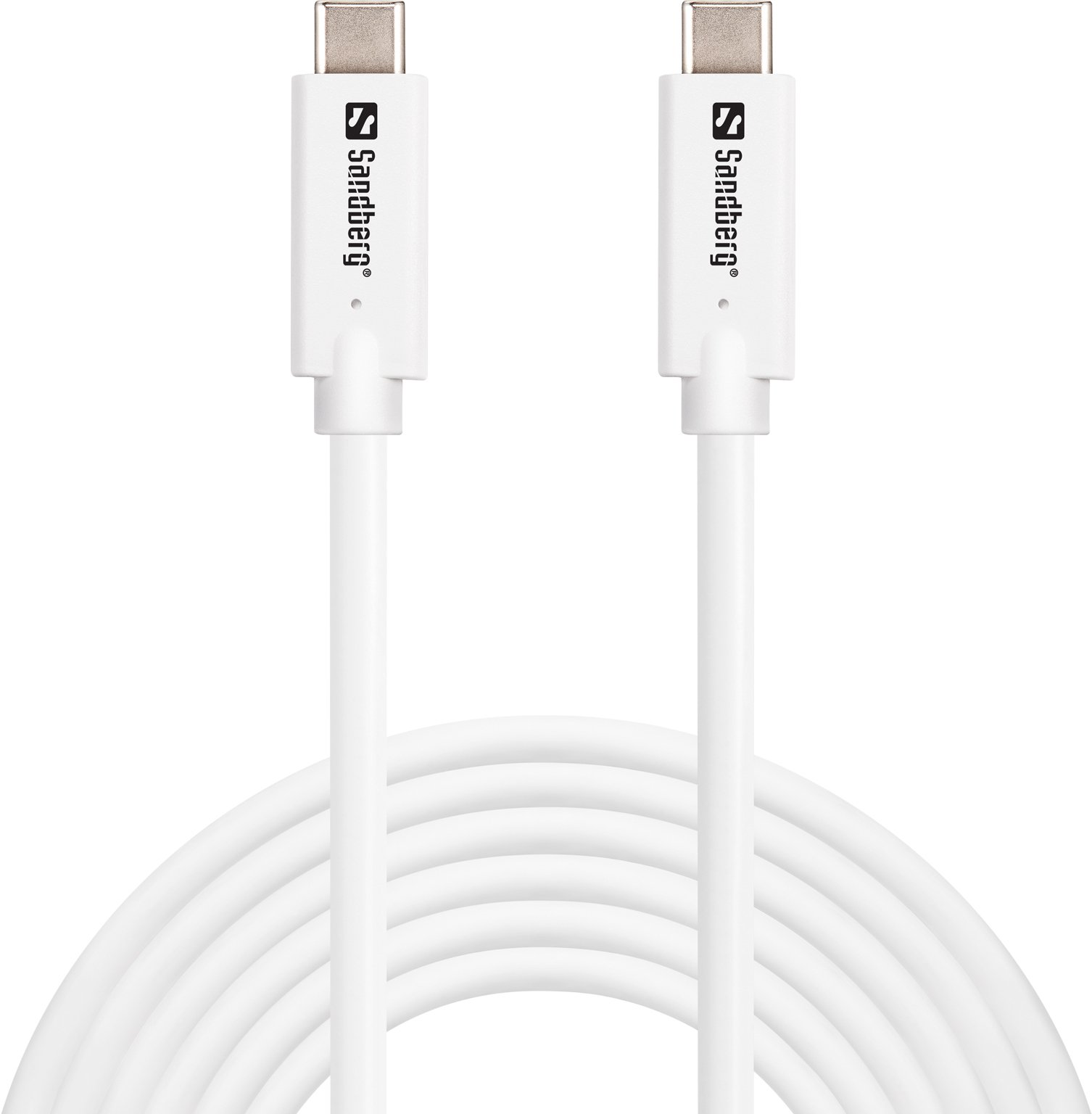 Kabllo USB C në USB C Sandberg USB 3.2 Gen2, 100W, 3m, e bardhë