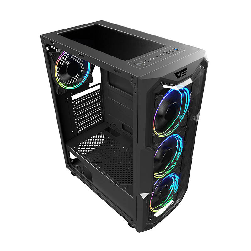 Kuti kompjuteri Darkflash Aquarius Acrylic, ATX Mid Tower, panel xhami i kalitur, e zezë