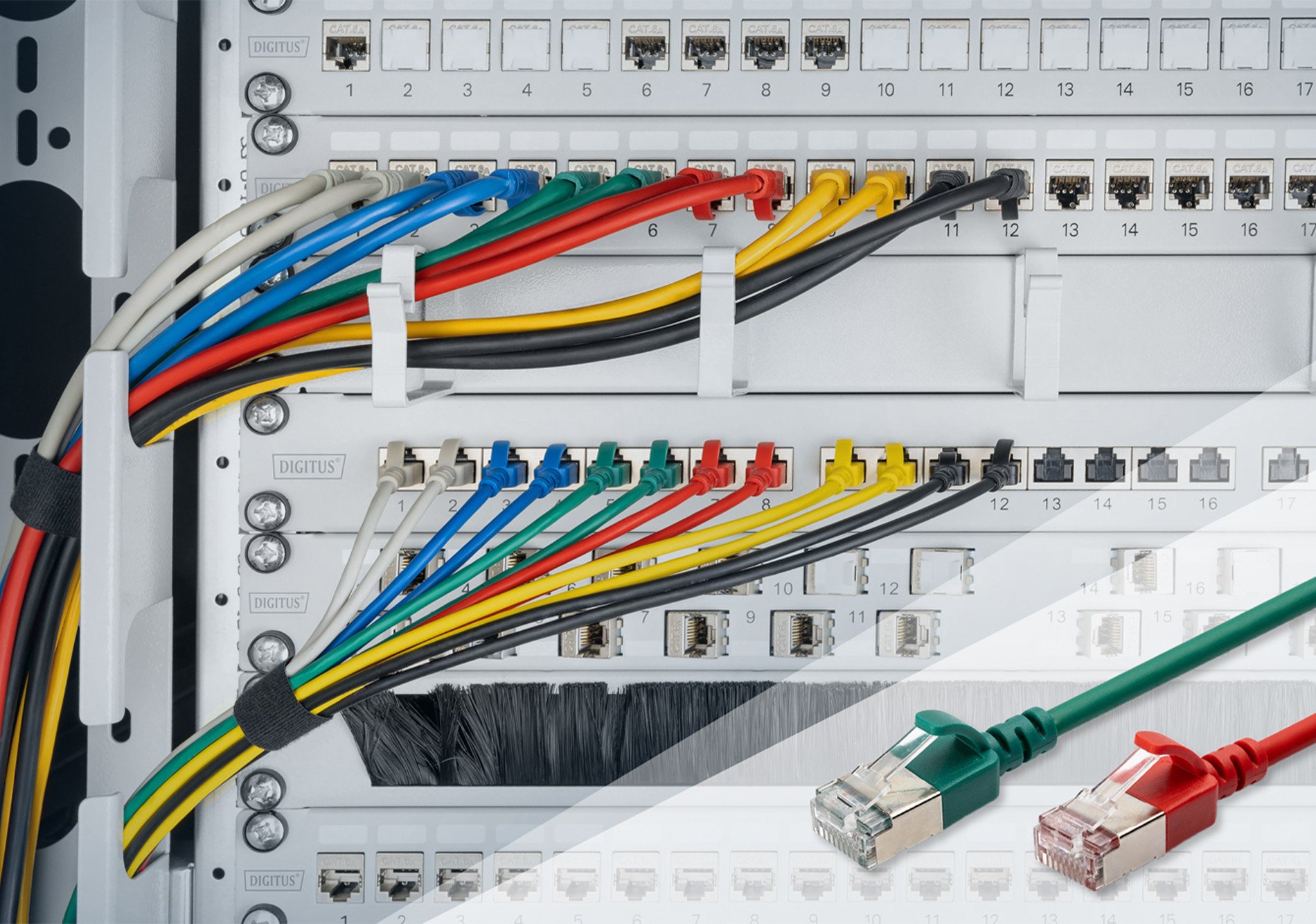 Kabllo rrjeti Digitus CAT 6A F FTP Slim Patch, 0.5m, i zi