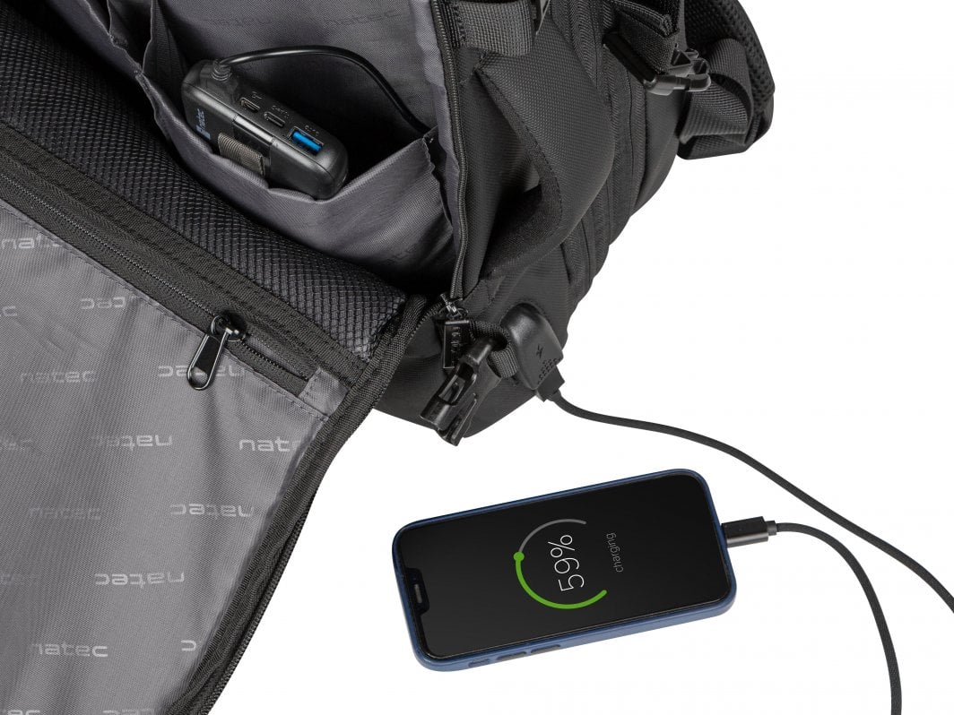 Çantë shpine për laptop Natec CAMEL PRO, 17.3", e zezë